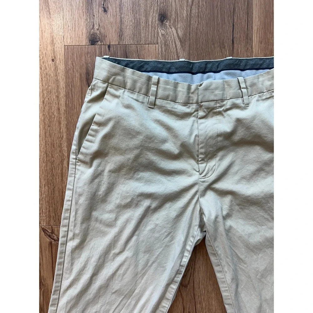 Murano Wardrobe Essentials Mens Khaki Chino Pants 32x34 Front Stretch Cotton